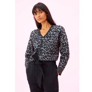 La Vie Rebecca Taylor Jacquard Cardigan L NWOT
